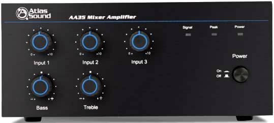 Atlas Sound AA35 - 35W Three-Channel Mixer/Amplifier