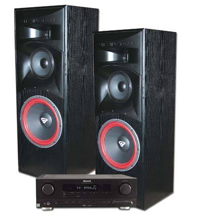 Cerwin Vega CLS-10 floor Standing Speakers w/Sherwood RX-4503 Receiver