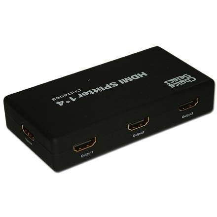 Choice Select HDMI Distribution Amp, 1 in / 4 out, Mini case