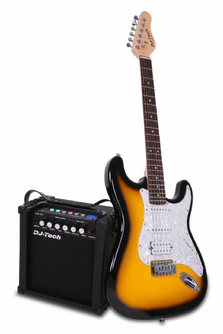 DJ Tech USB Guitar amplifier + Guitar + Soft bag + Strap + pics