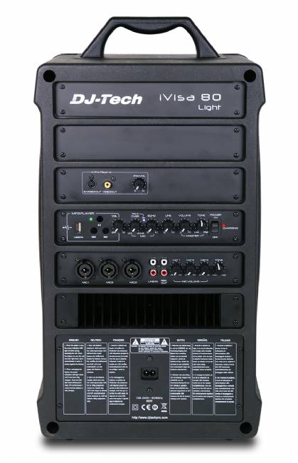 DJ Tech 80W ABS Battery Port. PA System w/ iPod Player+USB Player+Mic