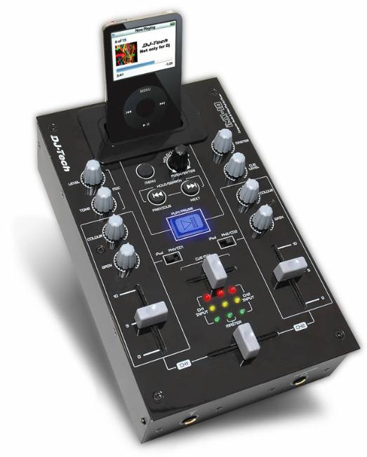 DJ Tech 2CH / 5 input DJ mixer with iPod Audio & Video Player