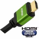 Elementhz 4 meter (13.12ft) HDMI Cable, Round Jacket, Green End