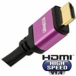 Elementhz 10 meter (32.8ft) HDMI Cable, Round Jacket, Purple End