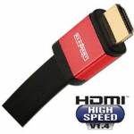 Elementhz 2 meter (6.56ft) HDMI Cable, Flat Jacket, Red End