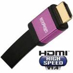 Elementhz 10 meter (32.8ft) HDMI Cable, Flat Jacket, Purple End